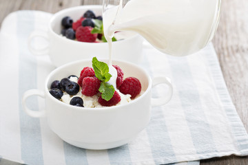 Colofrul healthy breakfast with cottage cheese