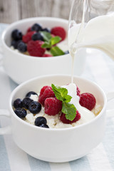 Colofrul healthy breakfast with cottage cheese