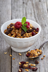 Chocolate granola for breakfast