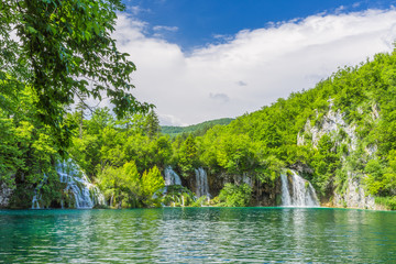 Fototapeta premium Small waterfall, Plitvice Lakes NP, Croatia