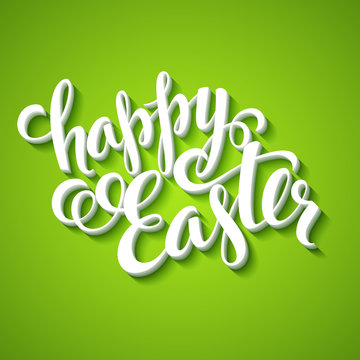 Title Happy Easter. Hand  drawn lettering
