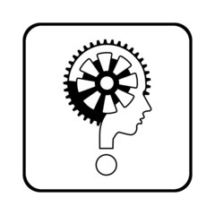 modern man sign with question mark and gear, vector