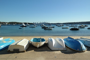 Boote vor Sydney Skyline