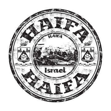 Haifa grunge rubber stamp