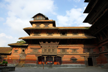 Fototapeta na wymiar Nine storey Basantapur Tower in Nasal Chowk Courtyard