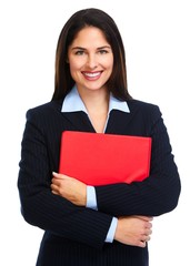 Young business woman with folder.