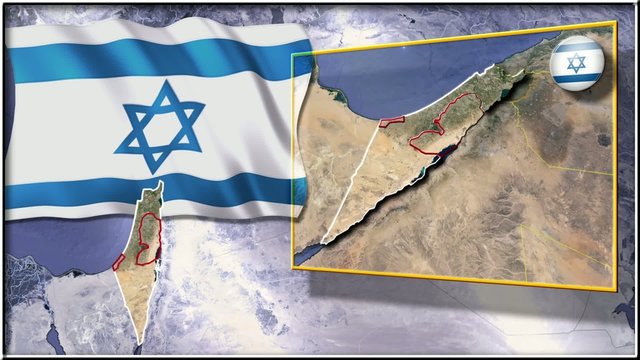 Israel flag and map animation