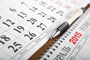 calendars laid on the table