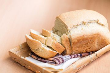 Freshly baked white bread