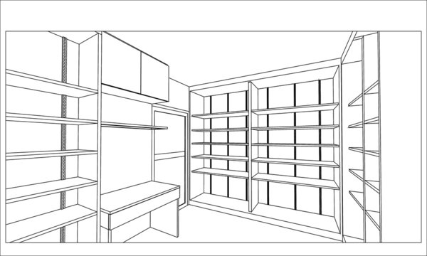 sketch design of  interior ,vector 