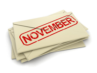 october letters  (clipping path included)