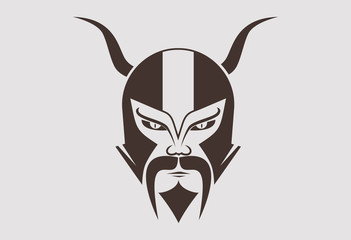 Viking helmet vector logo