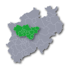 Karte NRW und Ruhrgebiet