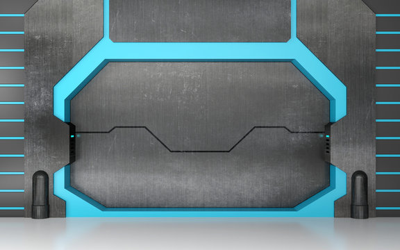 Futuristic metallic gate