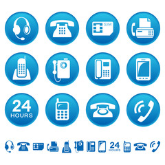 Phones and fax icons