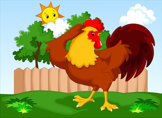 Cute rooster cartoon
