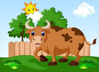 Obraz na płótnie Canvas Cute cow cartoon