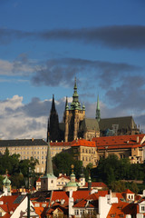 Towers and rooftops of old Prague