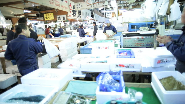 Tsukiji Fish Market Tokyo Japanese Trade Economy Fresh Fishing Industry 