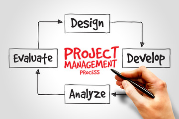 Project management process, business concept