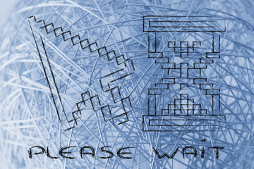 old school design of pixelated cursor