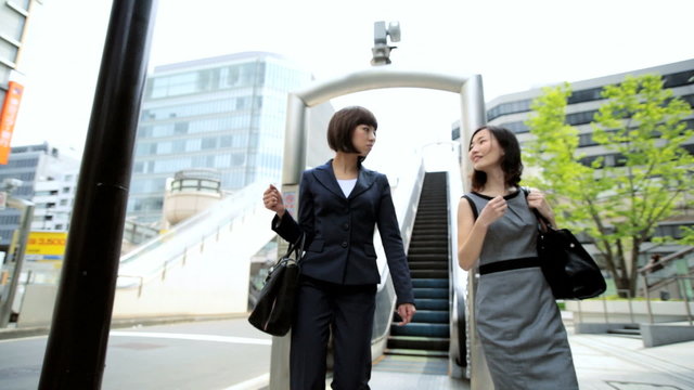 Asian Japanese Females Outdoors Business Successful Financial Career
