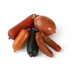 Wurst auf weissem Hintergrund