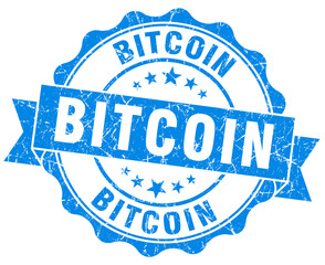 bitcoin blue vintage isolated seal