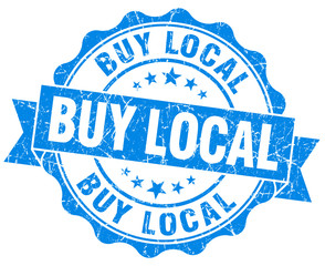 Fototapeta premium buy local blue vintage isolated seal