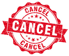 cancel red vintage isolated seal
