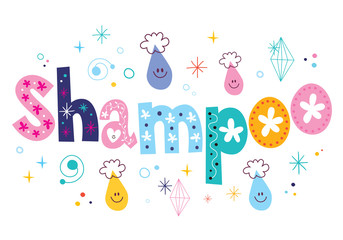 Fototapeta premium Shampoo decorative lettering type design