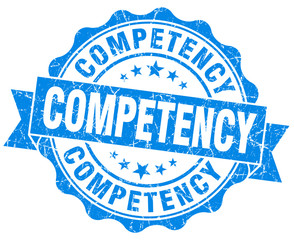 competency blue vintage isolated seal
