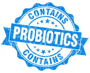 Fototapeta premium contains probiotics blue vintage isolated seal