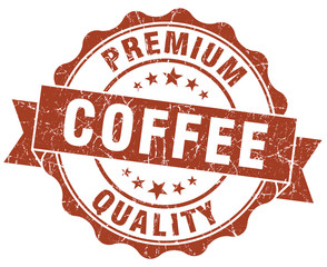 coffee premium quality brown vintage isolated seal