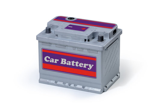 Car battery isolated on white background