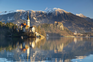 Bled lake. Winter. Slovenia