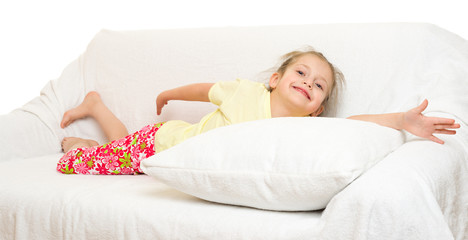Obraz na płótnie Canvas little girl in bed