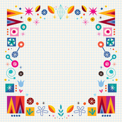 retro nature abstract art frame border