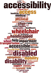 Accessibility word cloud concept. Vector illustration