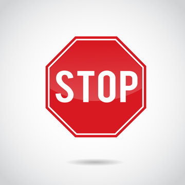 Stop sign. Vector art.