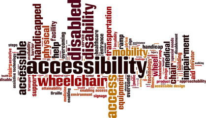 Accessibility word cloud concept. Vector illustration