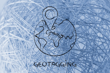 funny globe with geotaging design