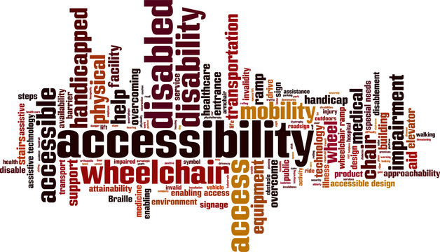 Accessibility word cloud concept. Vector illustration