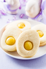 Homemade easter cookies and funny easter bunny