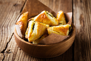 Spinach and cheese puff pastries