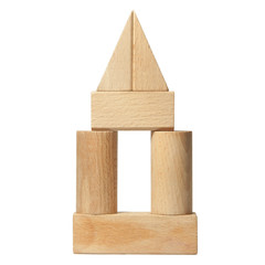some wooden blocks isolated on white background