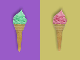 ice cream on colorful background