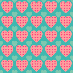 Seamless pattern with hearts