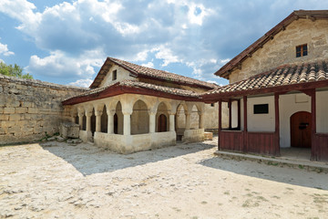 Fototapeta na wymiar Crimean Karaites Kenassas, Chufut-Kale cave city-fortress