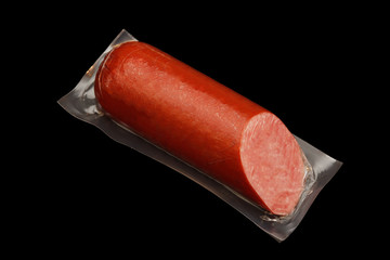 vacuum packed smoked-scalded sausage - 76939552
